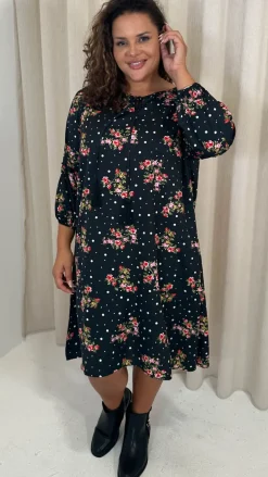 CurveWow Tassel Swing Dress Spot Floral