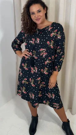 CurveWow Tassel Swing Dress Spot Floral