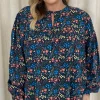 CurveWow Tie Neck Blouse Multi Floral