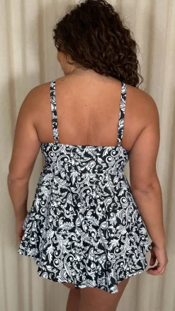 CurveWow Tie Tankini Top Black Barque