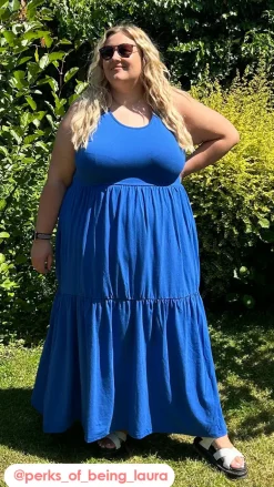 CurveWow Tiered Sundress Cobalt Blue