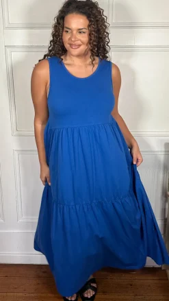CurveWow Tiered Sundress Cobalt Blue