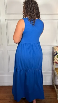 CurveWow Tiered Sundress Cobalt Blue