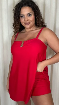 CurveWow Ubar Swimdress Red