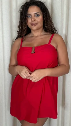 CurveWow Ubar Swimdress Red