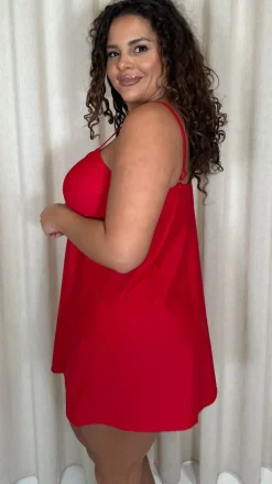 CurveWow Ubar Swimdress Red