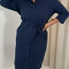 CurveWow Utility Shirt Dress Navy