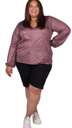 CurveWow V-Neck Swing Top Brown