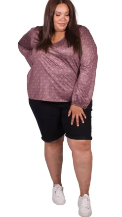 CurveWow V-Neck Swing Top Brown