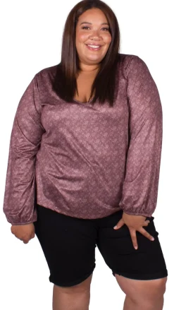 CurveWow V-Neck Swing Top Brown
