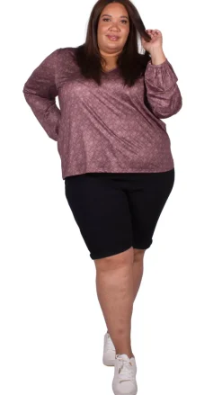 CurveWow V-Neck Swing Top Brown