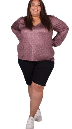 CurveWow V-Neck Swing Top Brown