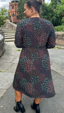 CurveWow Woven Button Front Dress Patchwork Floral