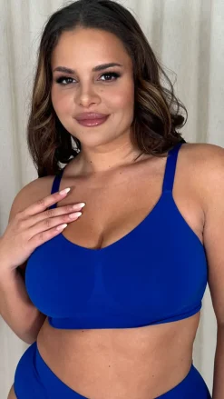 Curvy Seam Free Adjustable Comfort Bra Blue