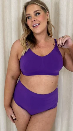 Curvy Seam Free Adjustable Comfort Bra Purple