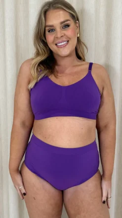 Curvy Seam Free Adjustable Comfort Bra Purple