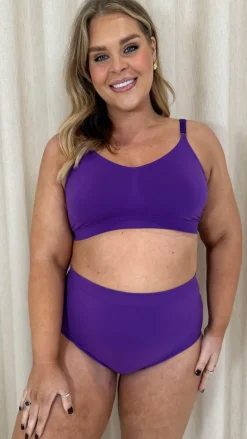 Curvy Seam Free Adjustable Comfort Bra Purple