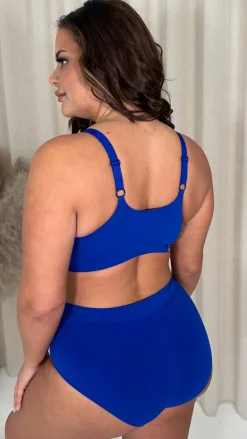 Curvy Seam Free Adjustable Comfort Bra Blue