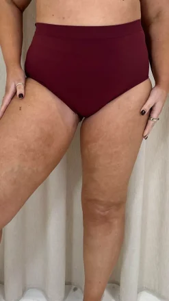 Curvy Seam Free Comfort Brief Burgundy