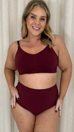 Curvy Seam Free Comfort Brief Burgundy