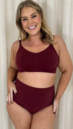 Curvy Seam Free Comfort Brief Burgundy