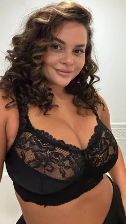 Lace Soft Cup Bra Black