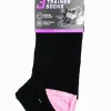 3 Pack Twist Yarn Heel & Toes Trainer Socks Black