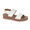 Sling Back Buckle Wedge Sandal White PU